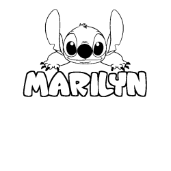 Coloración del nombre MARILYN - decorado Stitch