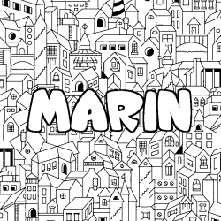 Coloración del nombre MARIN - decorado ciudad