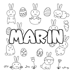 Coloración del nombre MARIN - decorado Pascua