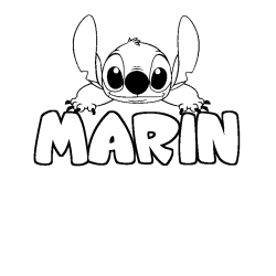 Coloración del nombre MARIN - decorado Stitch