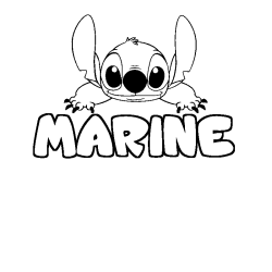 Coloración del nombre MARINE - decorado Stitch