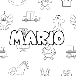 Coloración del nombre MARIO - decorado juguetes