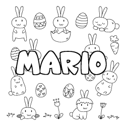 Coloración del nombre MARIO - decorado Pascua