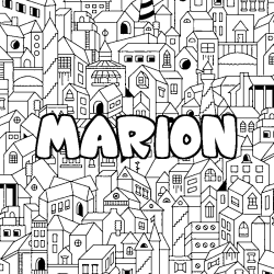 Coloración del nombre MARION - decorado ciudad