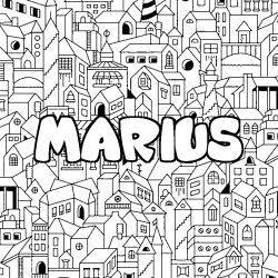 Coloración del nombre MARIUS - decorado ciudad