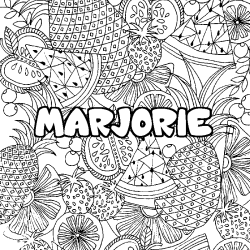 Coloración del nombre MARJORIE - decorado mandala de frutas