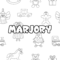 Coloración del nombre MARJORY - decorado juguetes