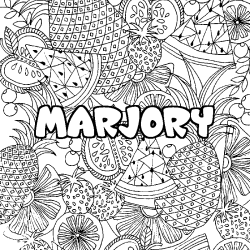 Coloración del nombre MARJORY - decorado mandala de frutas