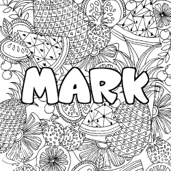 Coloración del nombre MARK - decorado mandala de frutas