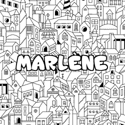 Coloración del nombre MARLÈNE - decorado ciudad