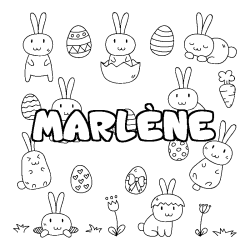 Coloración del nombre MARLÈNE - decorado Pascua