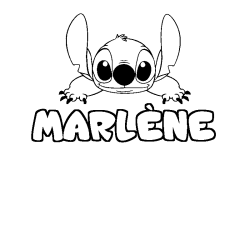 Coloración del nombre MARLÈNE - decorado Stitch