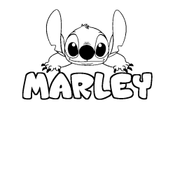 Coloración del nombre MARLEY - decorado Stitch