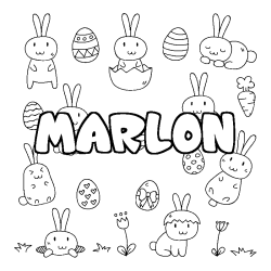 Coloración del nombre MARLON - decorado Pascua