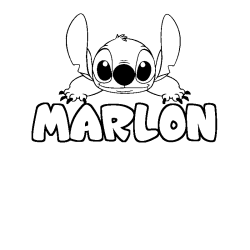 Coloración del nombre MARLON - decorado Stitch