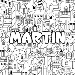 Coloración del nombre MARTIN - decorado ciudad