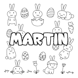 Coloración del nombre MARTIN - decorado Pascua