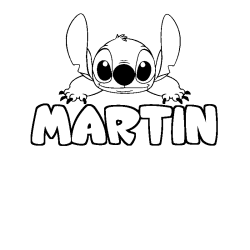 Coloración del nombre MARTIN - decorado Stitch