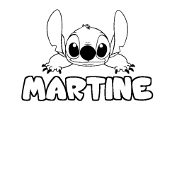 Coloración del nombre MARTINE - decorado Stitch