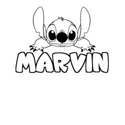 Coloración del nombre MARVIN - decorado Stitch