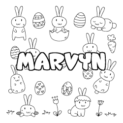 Coloración del nombre MARVYN - decorado Pascua