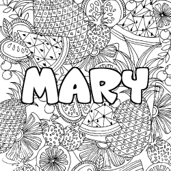 Coloración del nombre MARY - decorado mandala de frutas