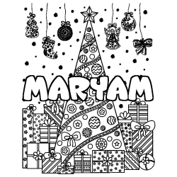 Coloración del nombre MARYAM - decorado árbol de Navidad y regalos