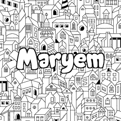 Coloración del nombre Maryem - decorado ciudad