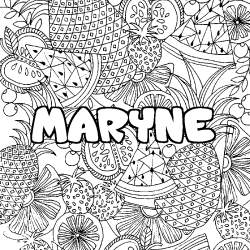 Coloración del nombre MARYNE - decorado mandala de frutas