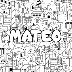 Coloración del nombre MATEO - decorado ciudad