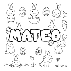 Coloración del nombre MATEO - decorado Pascua