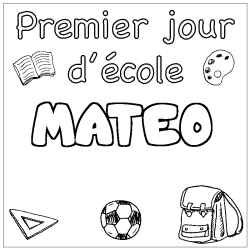 Coloración del nombre MATEO - decorado primer día de escuela