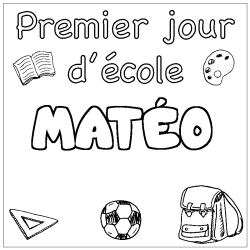 Coloración del nombre MATÉO - decorado primer día de escuela