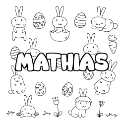 Coloración del nombre MATHIAS - decorado Pascua