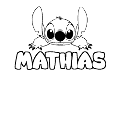 Coloración del nombre MATHIAS - decorado Stitch