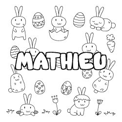 Coloración del nombre MATHIEU - decorado Pascua