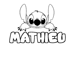 Coloración del nombre MATHIEU - decorado Stitch