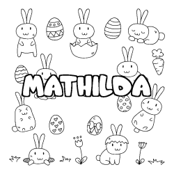 Coloración del nombre MATHILDA - decorado Pascua