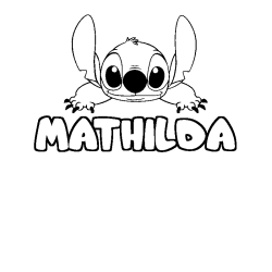 Coloración del nombre MATHILDA - decorado Stitch