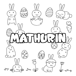 Coloración del nombre MATHURIN - decorado Pascua