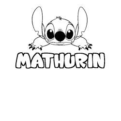 Coloración del nombre MATHURIN - decorado Stitch