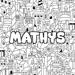 Coloración del nombre MATHYS - decorado ciudad