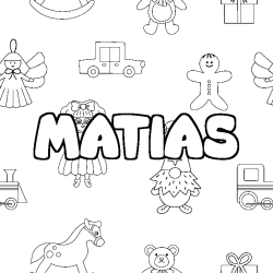 Coloración del nombre MATIAS - decorado juguetes