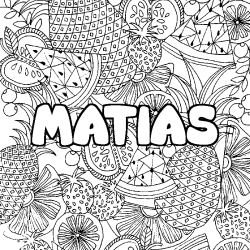 Coloración del nombre MATIAS - decorado mandala de frutas