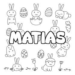 Coloración del nombre MATIAS - decorado Pascua