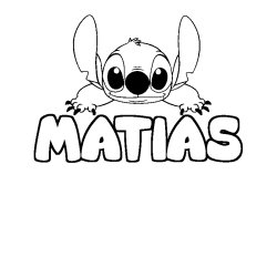 Coloración del nombre MATIAS - decorado Stitch