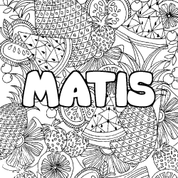 Coloración del nombre MATIS - decorado mandala de frutas