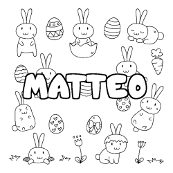 Coloración del nombre MATTEO - decorado Pascua