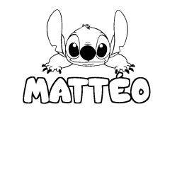 Coloración del nombre MATTÉO - decorado Stitch