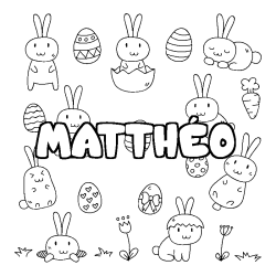 Coloración del nombre MATTHÉO - decorado Pascua